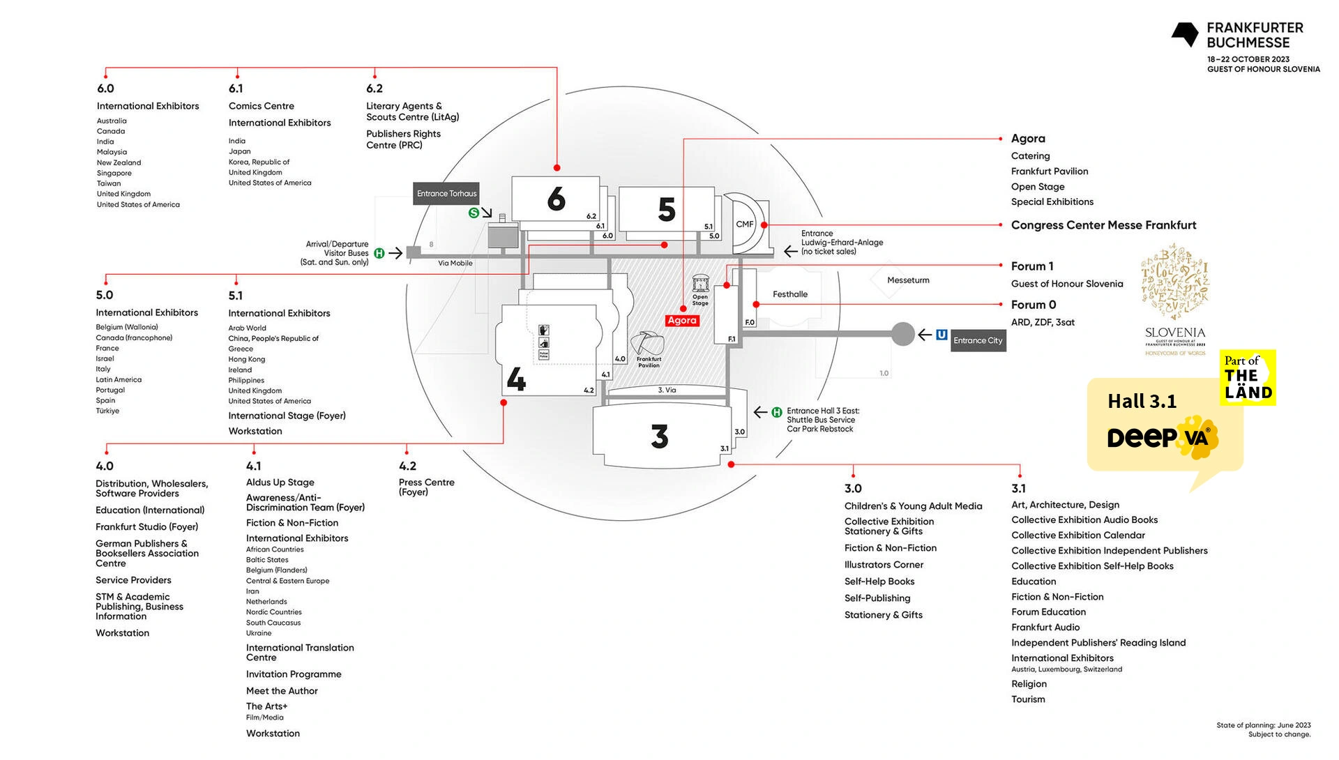 Frankfurter Buchmesse 2023 Hallenplan